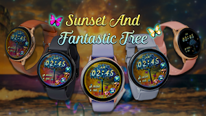 Sunset Fantasy Tree_Watchface Screenshot 0