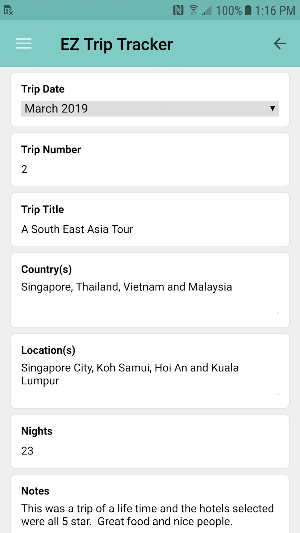 EZ Trip Tracker Screenshot 1