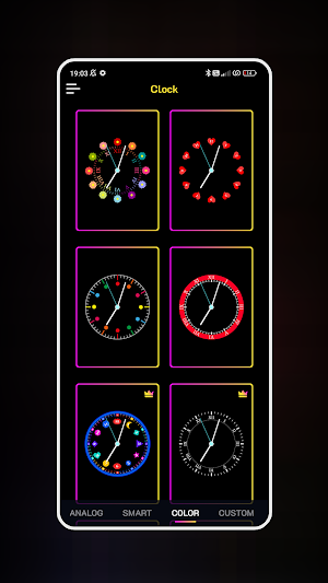 Neon Clock Wallpaper Screenshot 1