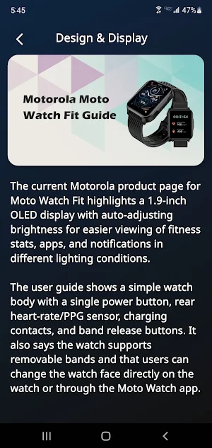 Motorola Moto Watch Fit Guide Screenshot 3
