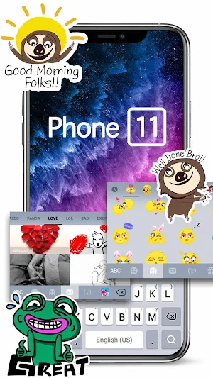 New Phone 11 Keyboard Theme Screenshot 3