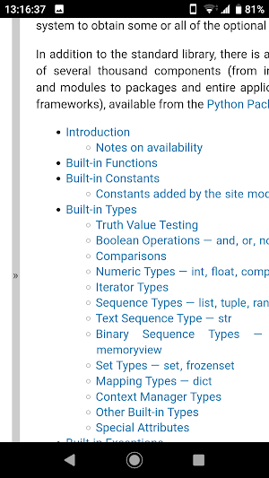 Python 3.7.4 Offline Docs - Android version Screenshot 1