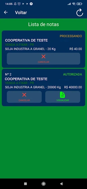 NFP-e AGROSAGE Screenshot 3