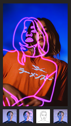 Instasquare Photo Editor: gradient Neon Line Art Screenshot 0
