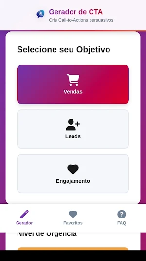Gerador de Call to Action Screenshot 0