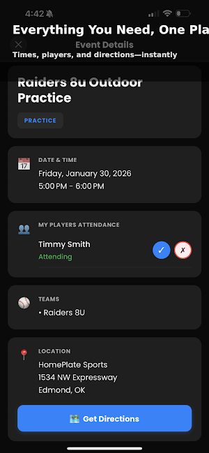 OKC Raiders Baseball Screenshot 1
