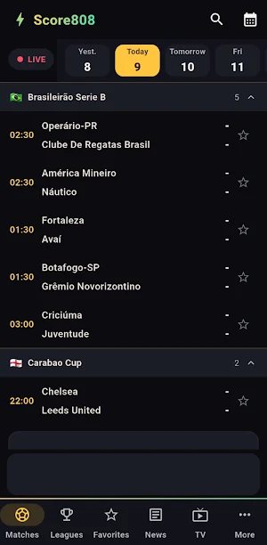 Score808 Live Football TV HD Screenshot 0