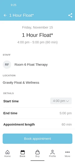Gravity Floatation Centre Screenshot 2