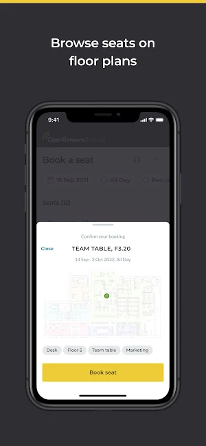 OpenSensors Booking Screenshot 2