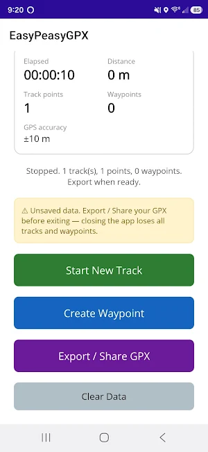 EasyPeasy GPX Screenshot 2