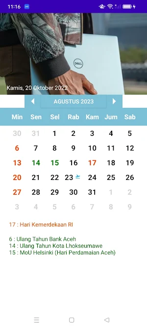 Kalender Aceh Screenshot 0