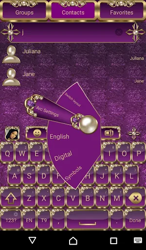 Virgin Mary Lilac Go Keyboard theme Screenshot 1