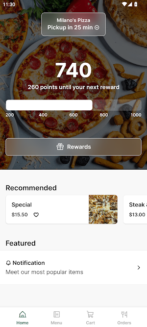 Milano's Pizza Screenshot 0