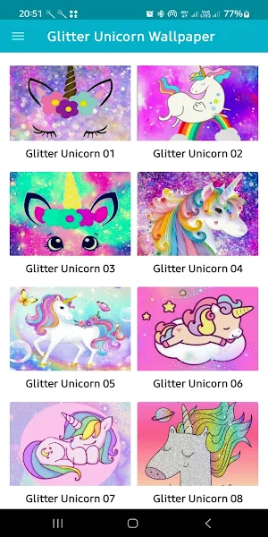 Cute Glitter Unicorn Wallpaper Screenshot 0