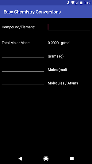Easy Chemistry Conversions Screenshot 0
