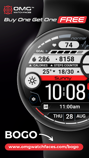 OMG 24 Digital Watch Face Screenshot 3