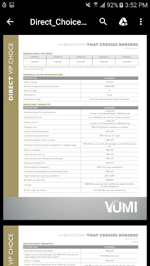 VUMI Plans Screenshot 2