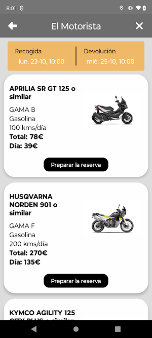 LolaMotoRent Screenshot 3