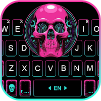 Pink Skull Pattern Keyboard Background