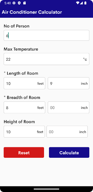 Air Conditioner Calculator Screenshot 1