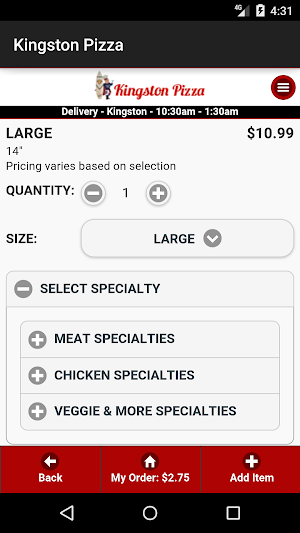 Kingston Pizza Screenshot 1