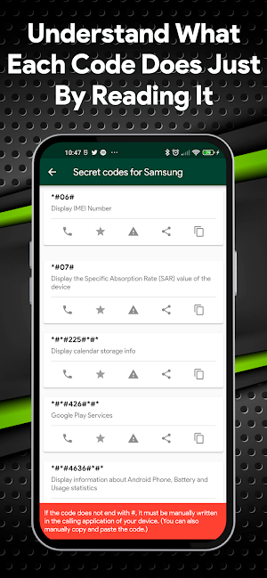 Secret Mobile Codes and Tricks Screenshot 1