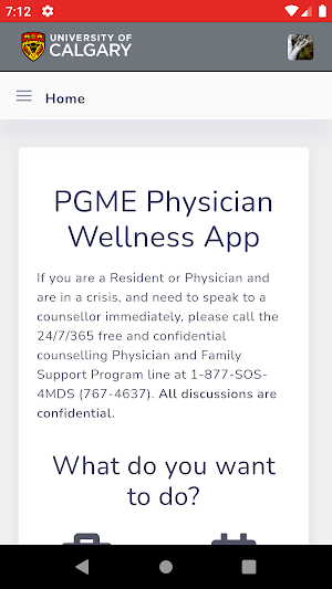 PGME Physician Wellness App Screenshot 2