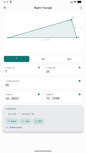 Triangle solver - Trigonify Screenshot 1
