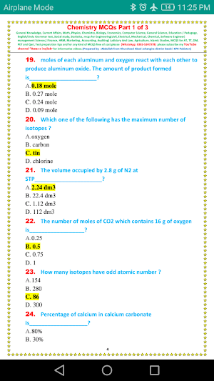 Chemistry MCQs (offline)Chemistry notes for 9,10 Screenshot 3