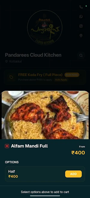 Pandarees Cloud Kitchen Screenshot 2
