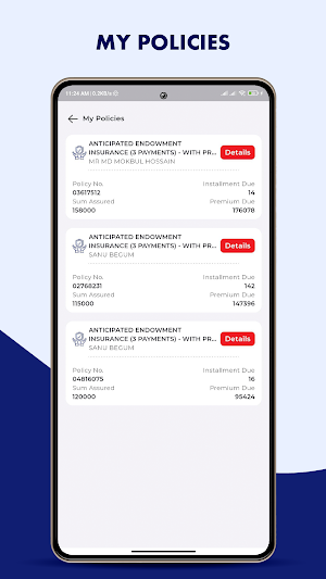 MLI-Policy Holder Screenshot 1