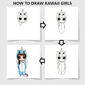 How To Draw Kawaii Girls Screenshot 2