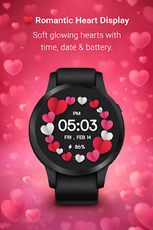 Love Hearts Digital WatchFace Screenshot 0