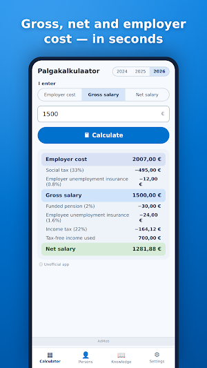 Salary Calculator Estonia Screenshot 1