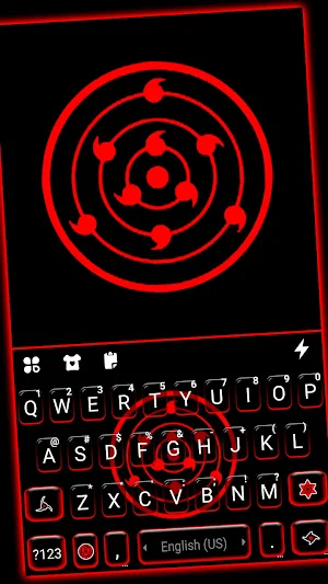 Red Cool Sharingan Keyboard Background Screenshot 0