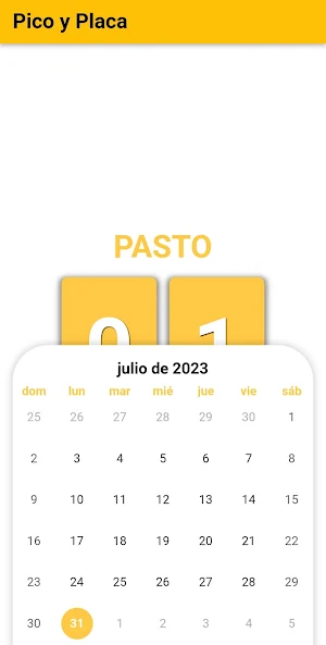 Pico y placa Pasto Screenshot 3