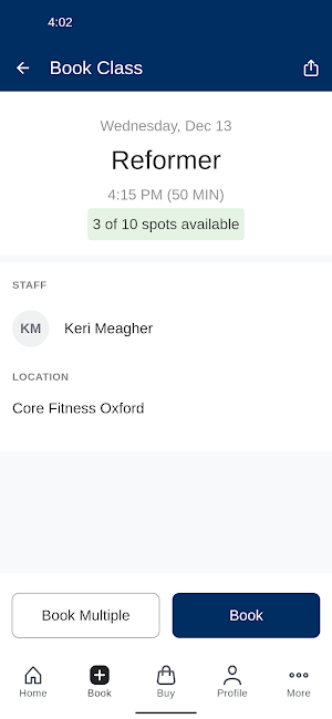 Core Fitness Oxford Screenshot 2