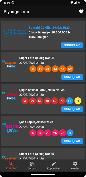 PiyangoLoto Sonuçları, KareKod Screenshot 0
