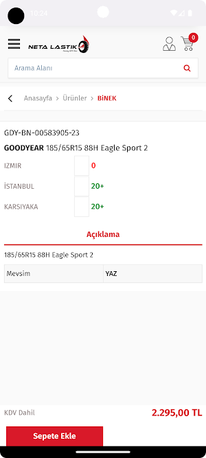 Neta Lastik B2B Screenshot 1