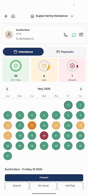 Staff Attendance Tracker Screenshot 2