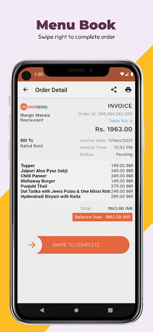 Menubook Restaurants/Hotels  Application Screenshot 1