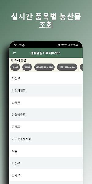 실시간 농산물 경매 - 일자별 정보 조회 Screenshot 1