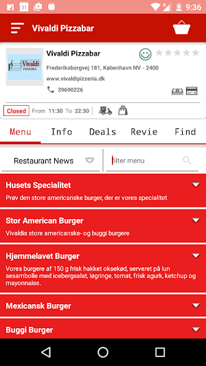 Vivaldi Pizzabar København NV Screenshot 0