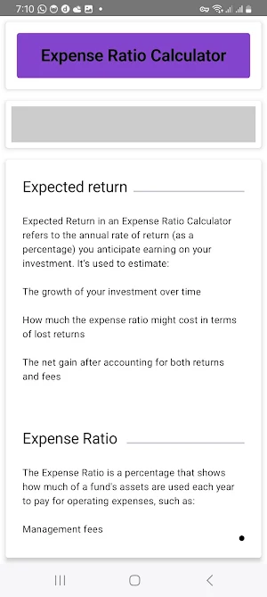 Expense Ratio Calculator Screenshot 3
