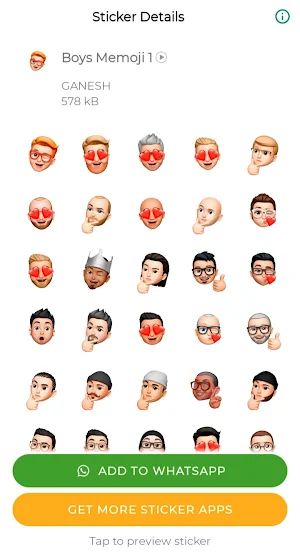 Boys Memoji Stickers for WA Screenshot 2
