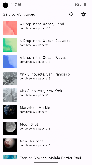 Live Wallpaper Picker Screenshot 0