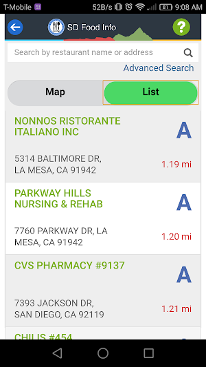 SD Food Info Screenshot 2