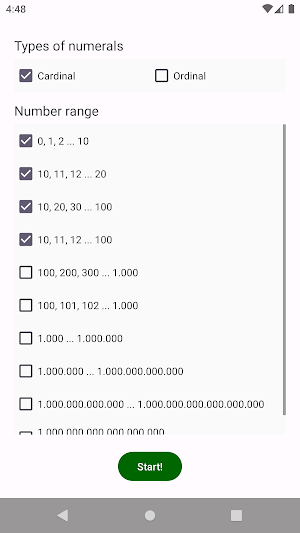 Numbers in Portuguese Screenshot 1