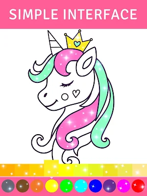 Animated Glitter Coloring Book - My Little Unicorn Screenshot 1