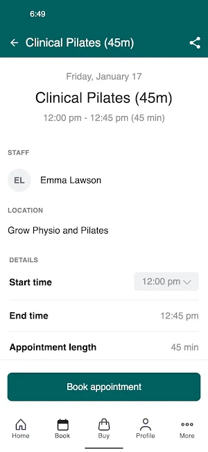 Grow Physio and Pilates Screenshot 2